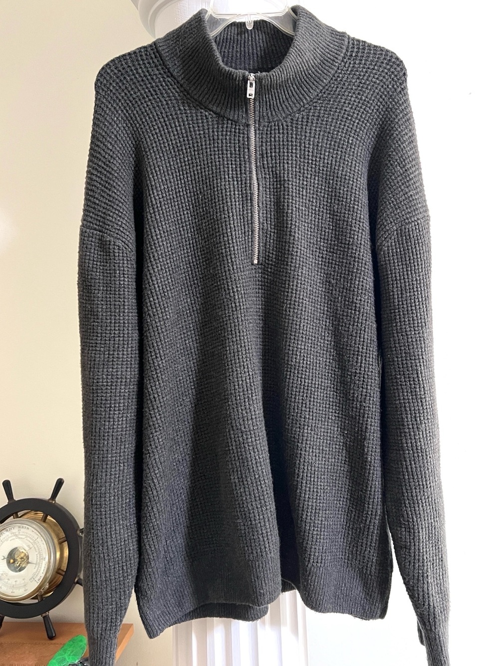 Abercrombie & Fitch Soft as AF 1/4 Zip Gray Sweater Cotton Blend  Size xL